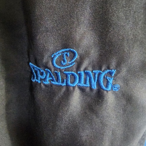 SPALDING Black Blue Side striped Drawstring Sport Windbreaker Sweat Pants XL - Picture 8 of 8